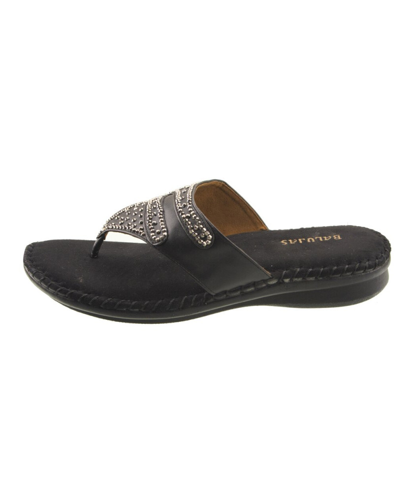 280 : Balujas Black Flat Chappal