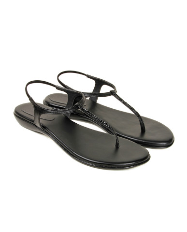 CR-702 : Balujas Flat Black Ladies Sandals