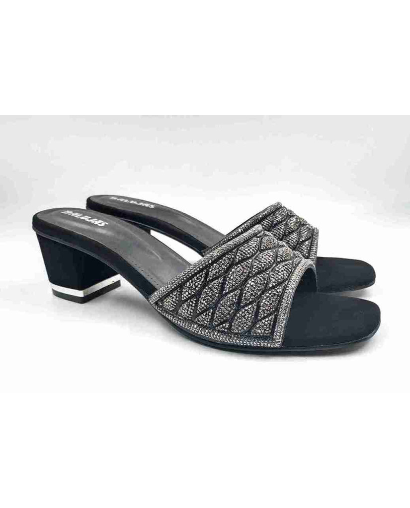 11535: Balujas Black Block Heel 