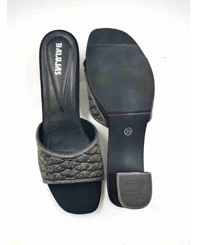 11535: Balujas Black Block Heel 