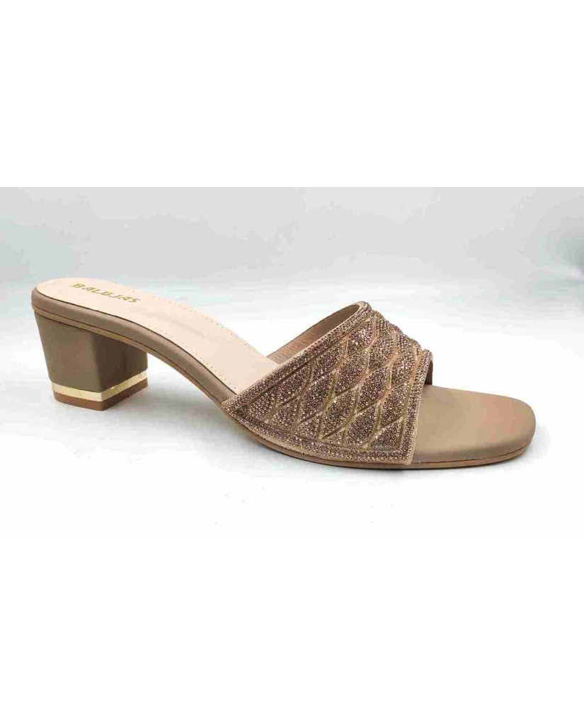 11535: Balujas Golden Block Heel 
