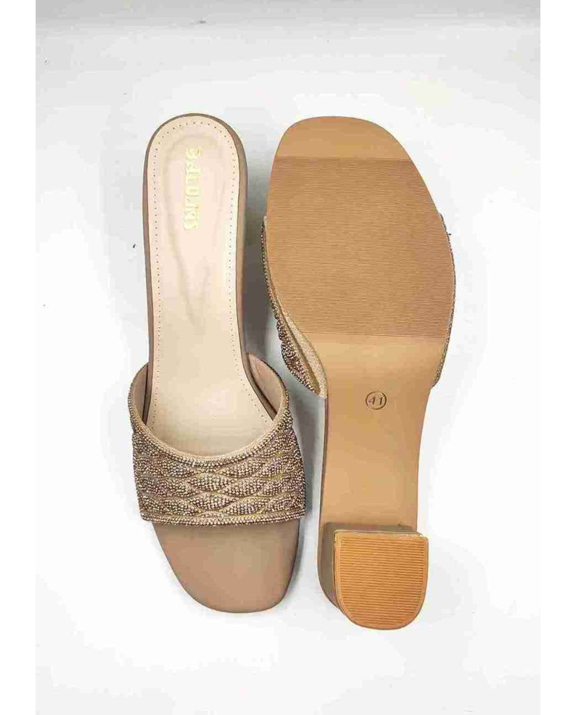 11535: Balujas Golden Block Heel 