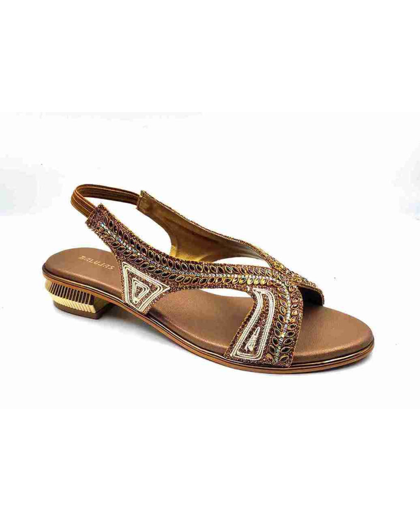 4706: Balujas Golden Mid Heel Sandal 