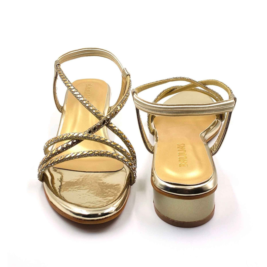 2126: Balujas Women's Gold Block Heel Sandal 2126: Balujas Women's Gold Block Heel Sandal