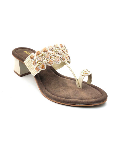 2160: Balujas Embellished Block Heel Slipper