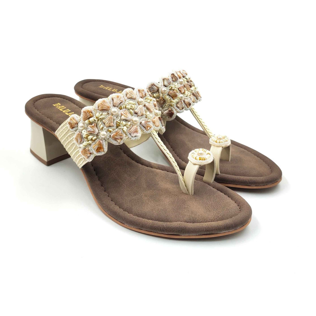 2160: Balujas Embellished Block Heel Slipper