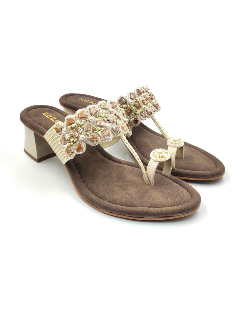 2160: Balujas Embellished Block Heel Slipper