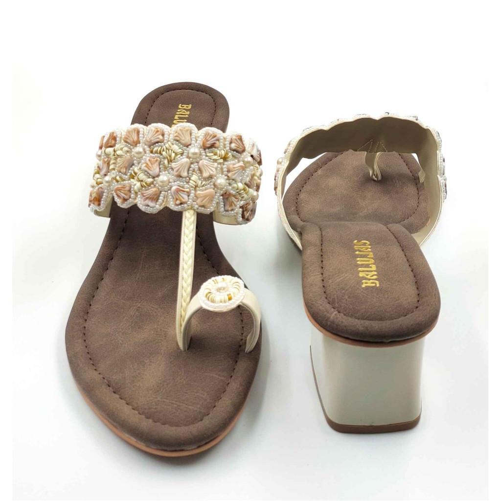 2160: Balujas Embellished Block Heel Slipper
