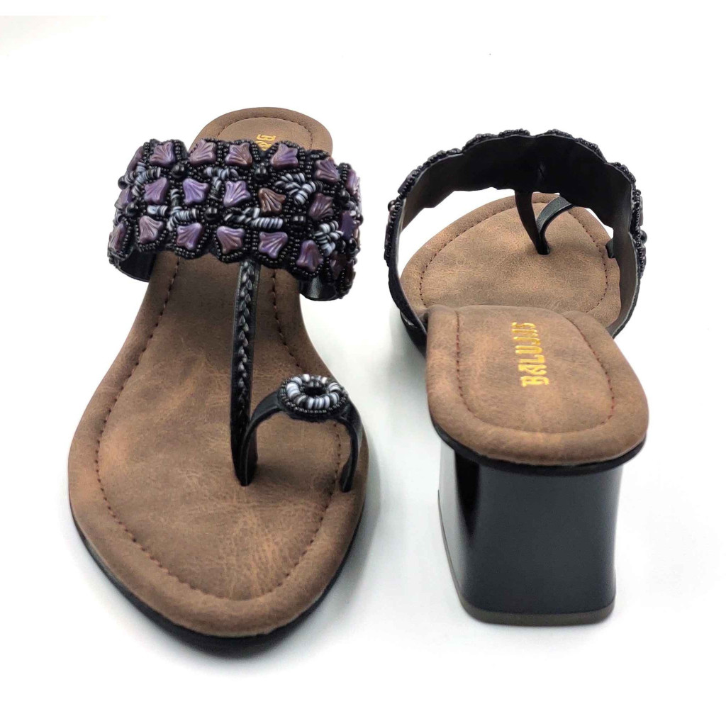 2160: Balujas Embellished Block Heel Slipper