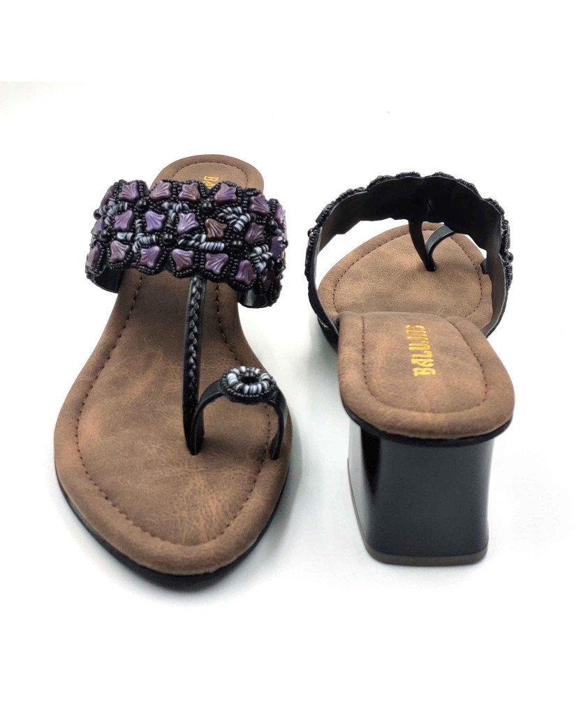 2160: Balujas Embellished Block Heel Slipper