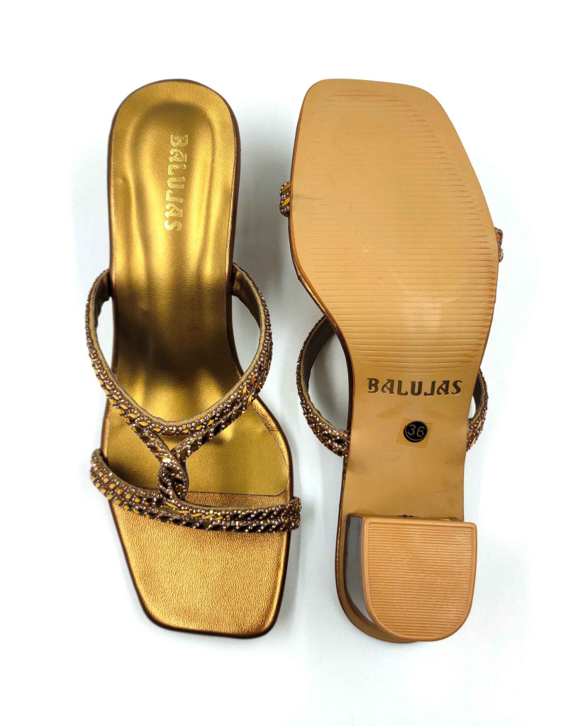 2168: Balujas Women's Antic Block Heel Sandal