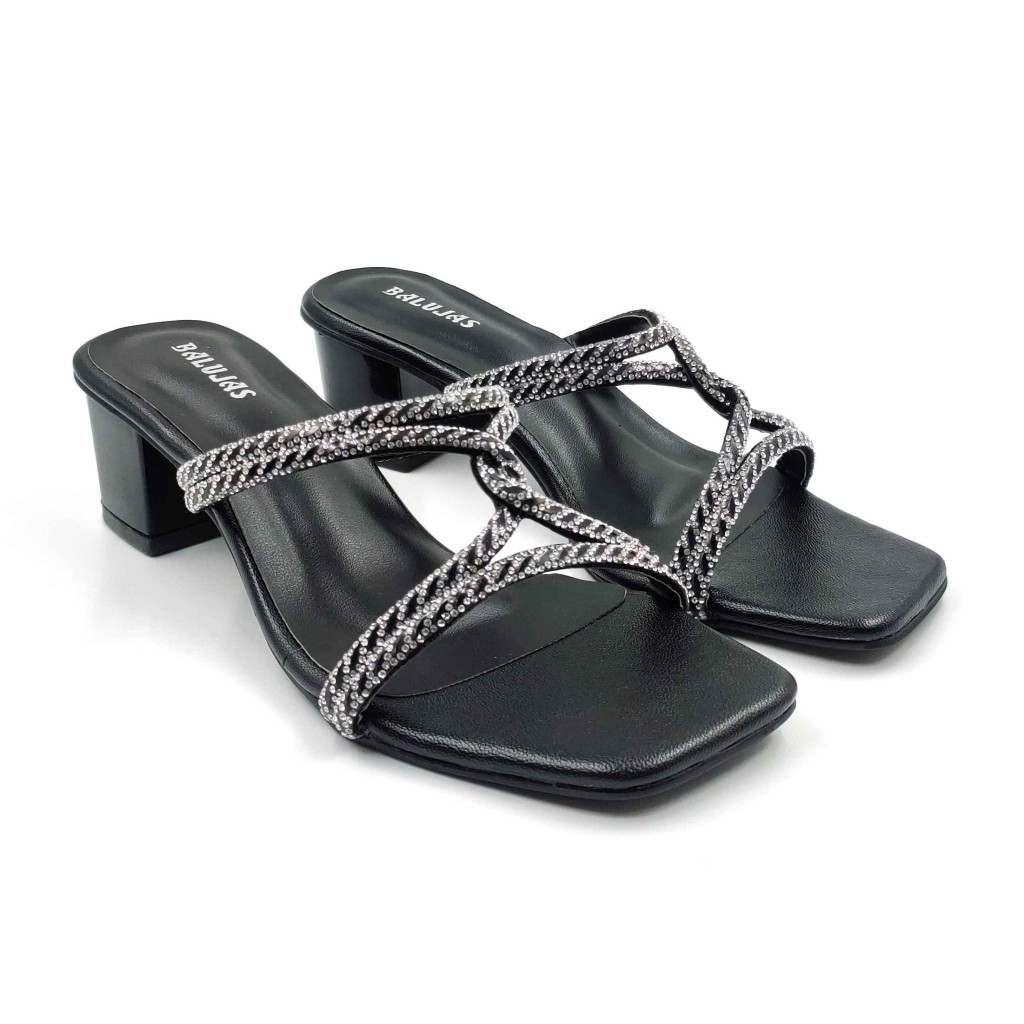 2168: Balujas Women's Black Block Heel Sandal 2168: Balujas Women's Black Block Heel Sandal