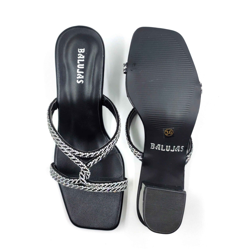 2168: Balujas Women's Black Block Heel Sandal 2168: Balujas Women's Black Block Heel Sandal