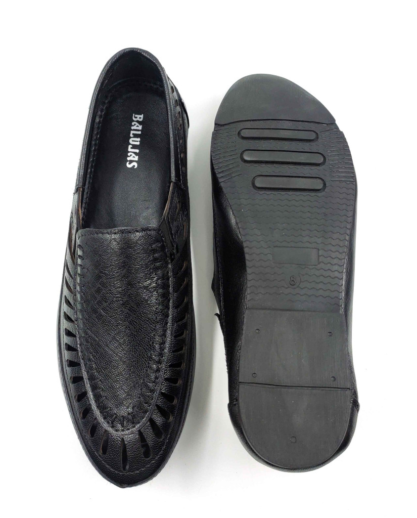BALENO-2: Balujas Men's Black Casual Sandal