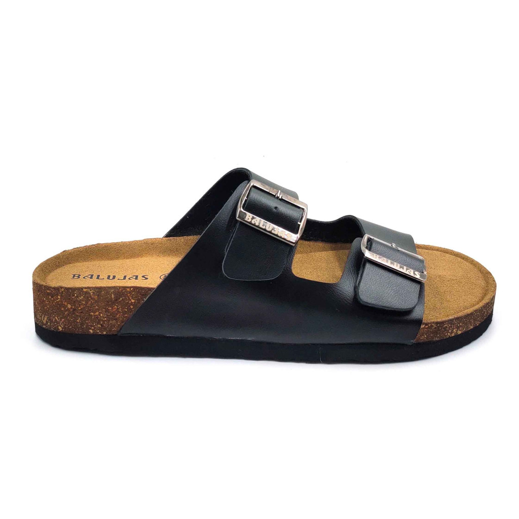 11010: Balujas Men Black Comfort Slippers