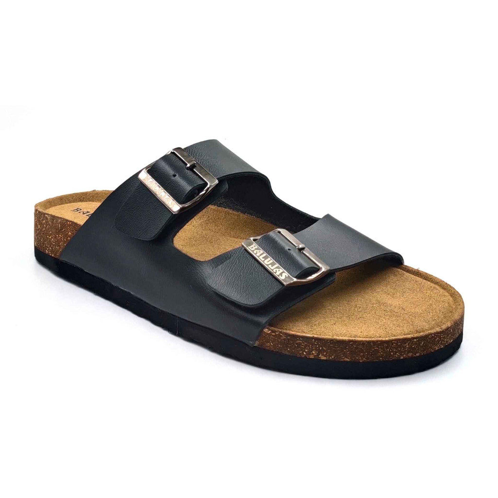 11010: Balujas Men Black Comfort Slippers