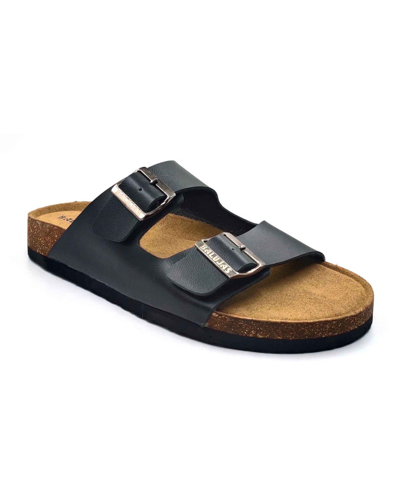 11010: Balujas Men Black Comfort Slippers