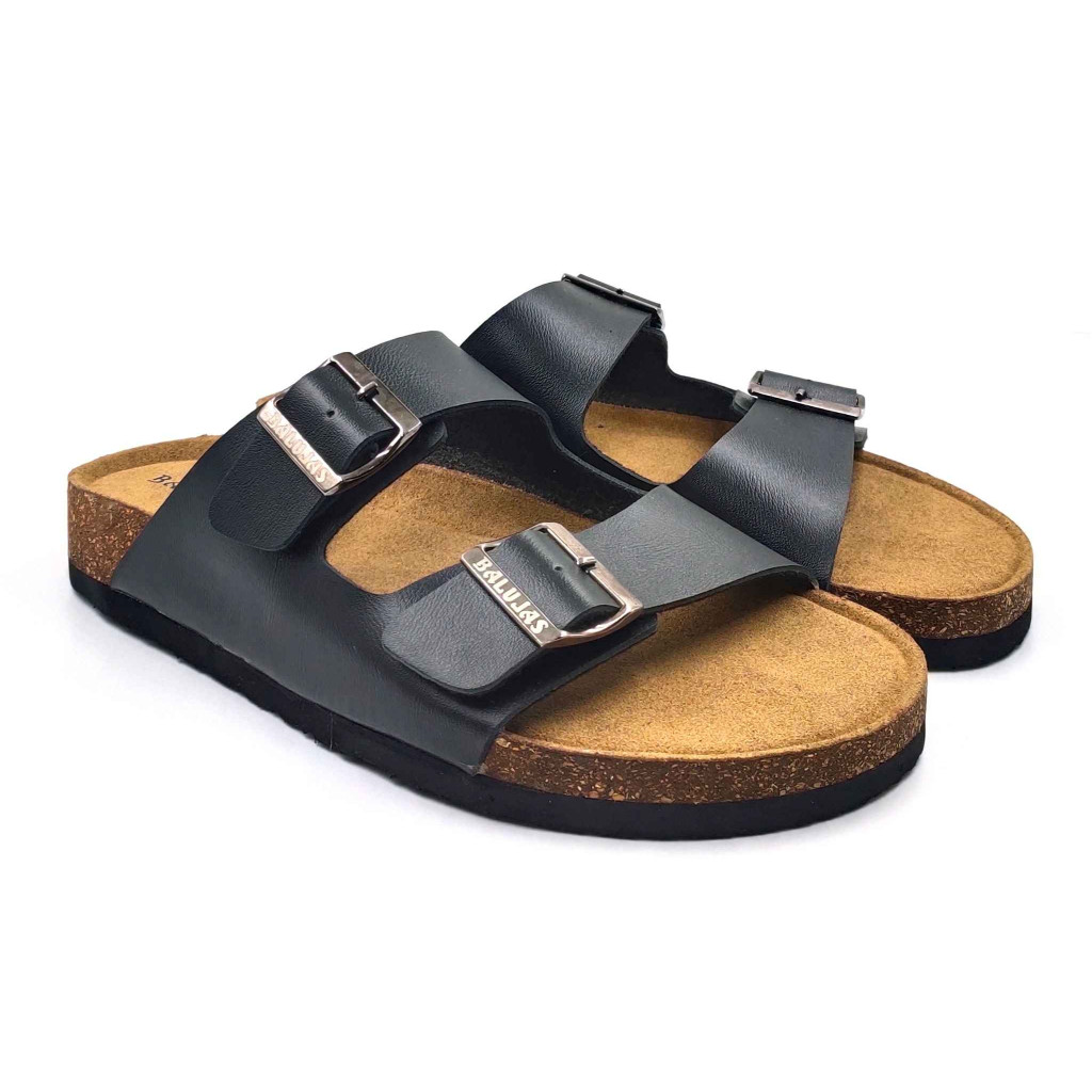 11010: Balujas Men Black Comfort Slippers