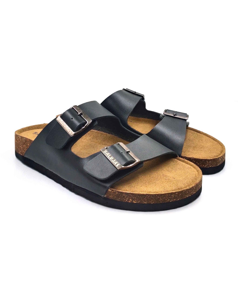 11010: Balujas Men Black Comfort Slippers