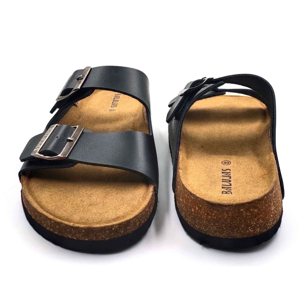 11010: Balujas Men Black Comfort Slippers