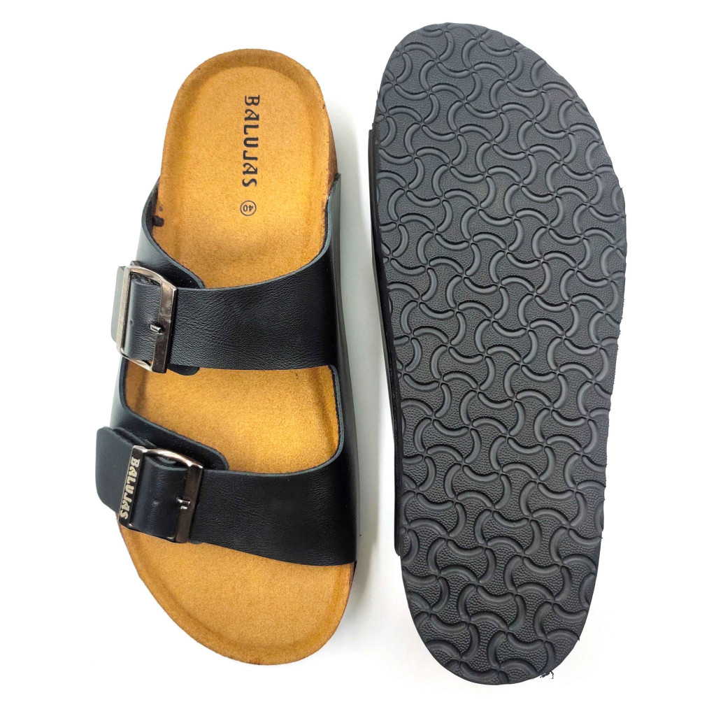11010: Balujas Men Black Comfort Slippers