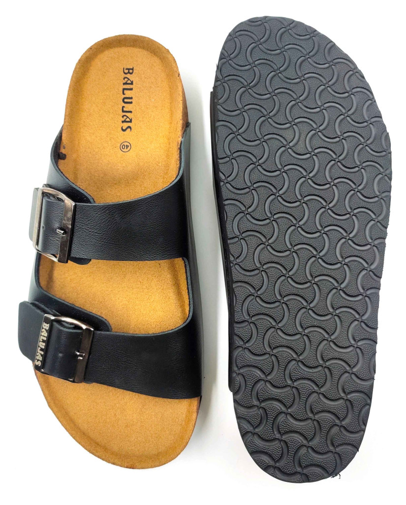11010: Balujas Men Black Comfort Slippers