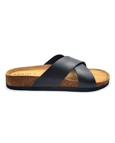 11011: Balujas Men Black Comfort Slippers