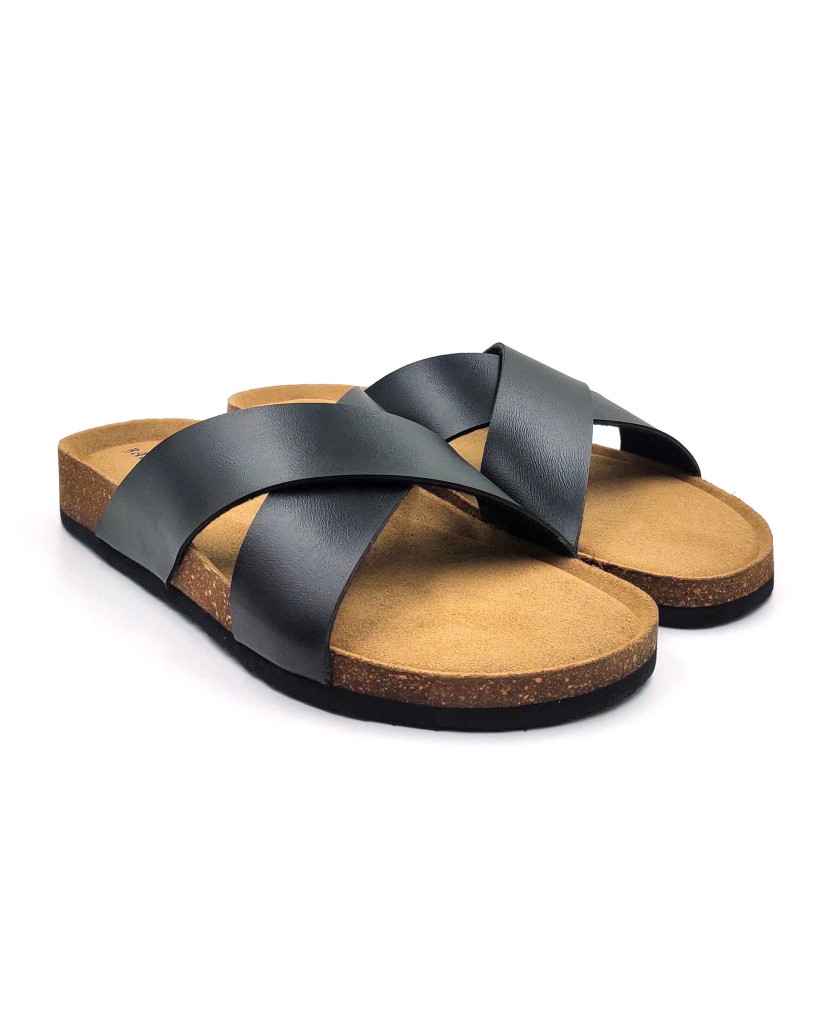 11011: Balujas Men Black Comfort Slippers