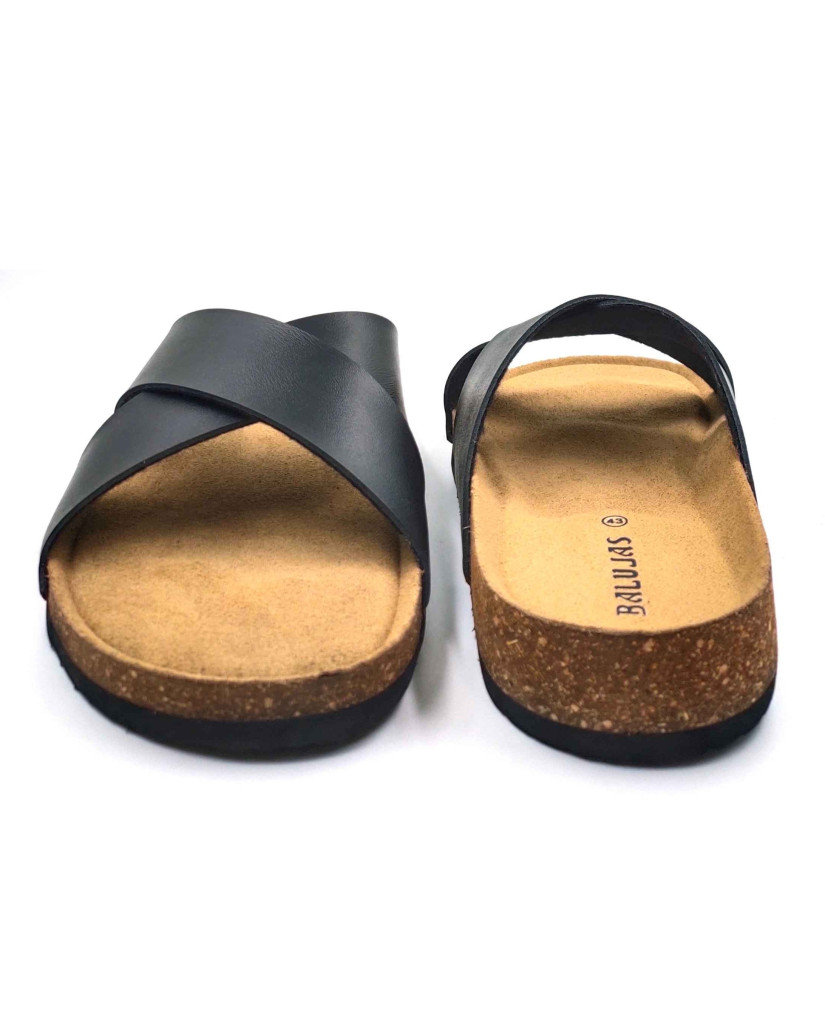 11011: Balujas Men Black Comfort Slippers