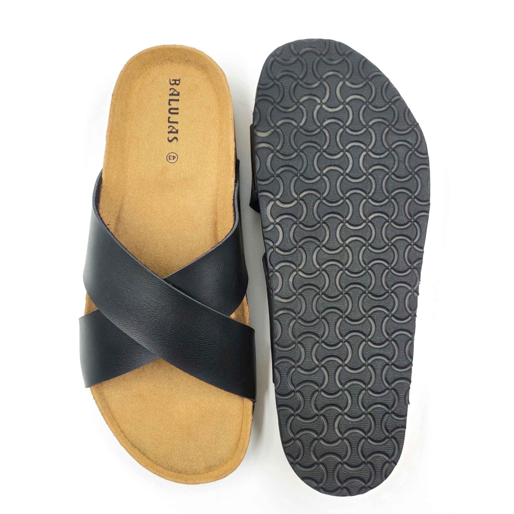 11011: Balujas Men Black Comfort Slippers 11011: Balujas Men Black Comfort Slippers
