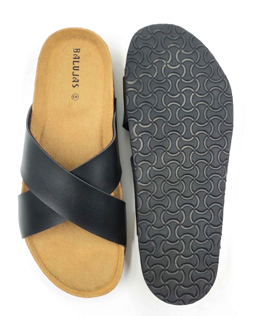11011: Balujas Men Black Comfort Slippers