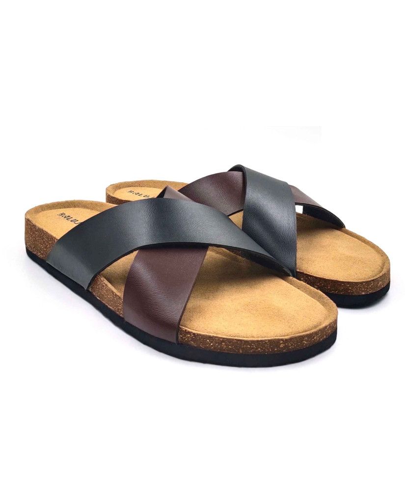 11011: Balujas Men Brown Comfort Slippers