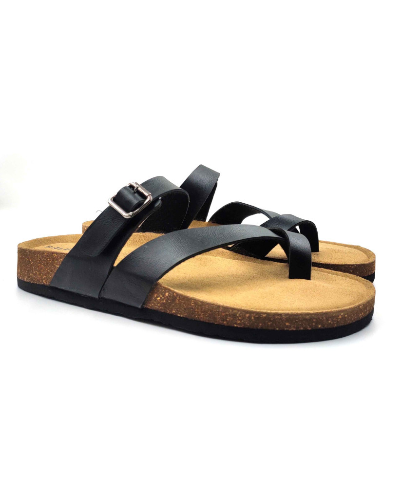 11012: Balujas Men Black Comfort Chappal
