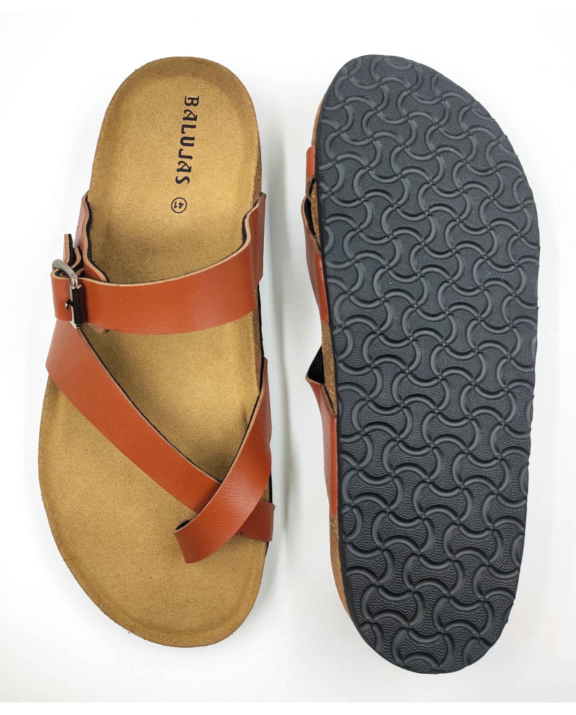 11012: Balujas Men Tan Comfort Chappal