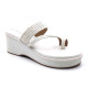1115 Balujas White Wedge Heel Ladies Chappal