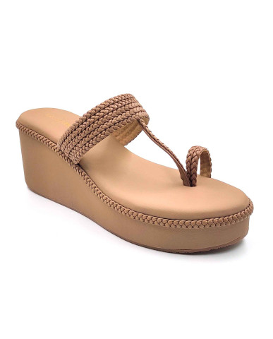 1117 Balujas Women Chiku Wedge Heel Kolhapuri Chappal