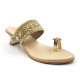 11628 Balujas Women Gold Block Heel Chappal 11628 Balujas Women Gold Block Heel Chappal