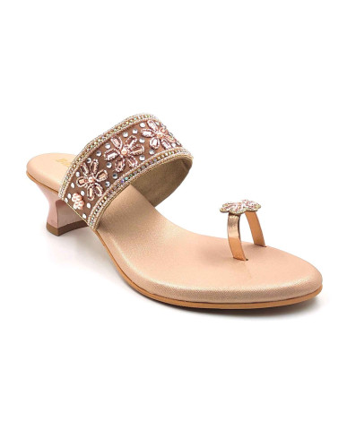 11628 Balujas Women Sultan Block Heel Chappal
