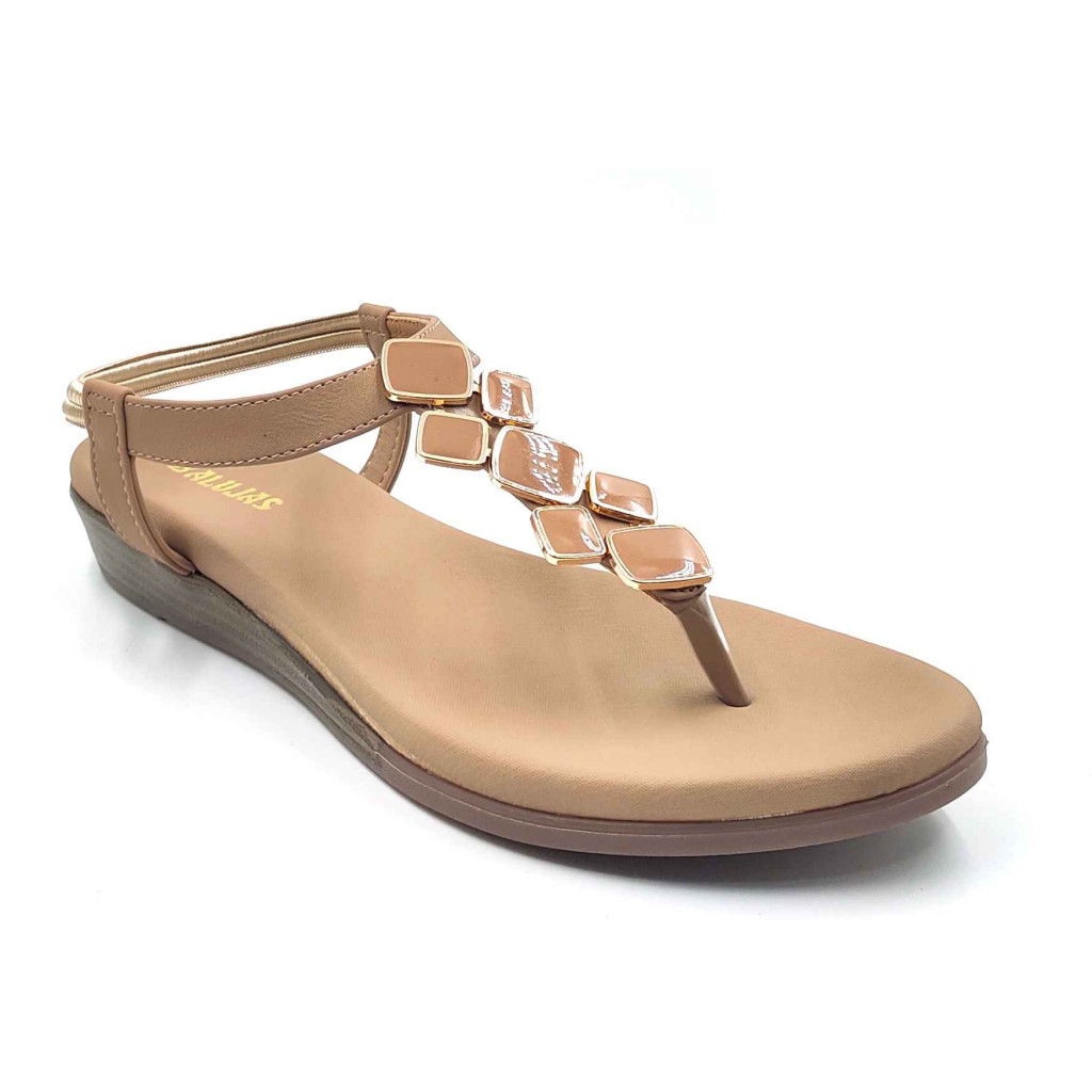 11708: Balujas Wedge heel Beige Ladies Sandals