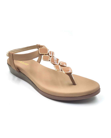 11708: Balujas Wedge heel Beige Ladies Sandals