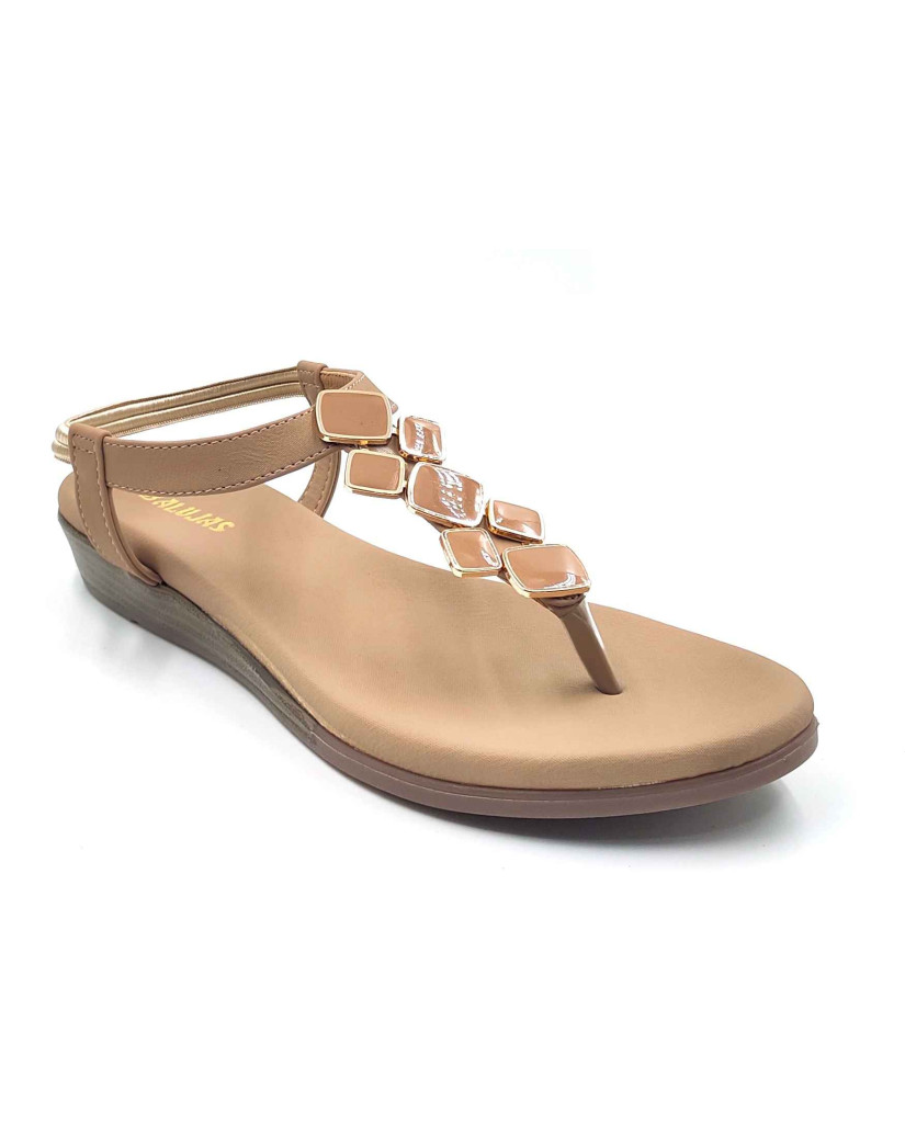 11708: Balujas Wedge heel Beige Ladies Sandals