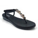 11708: Balujas Wedge heel Black Ladies Sandals
