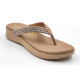 11953: Balujas Beige Wedge Heel Embellishment Slippers