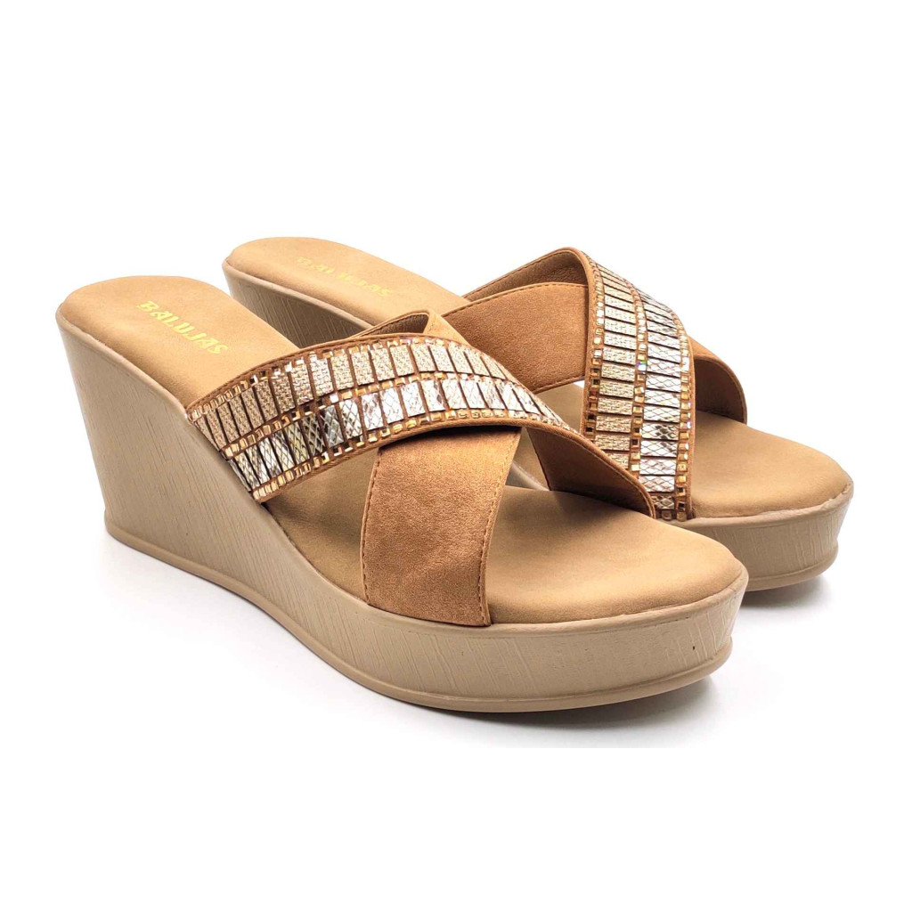 11964 Balujas Antic Wedge Heel Ladies Slippers