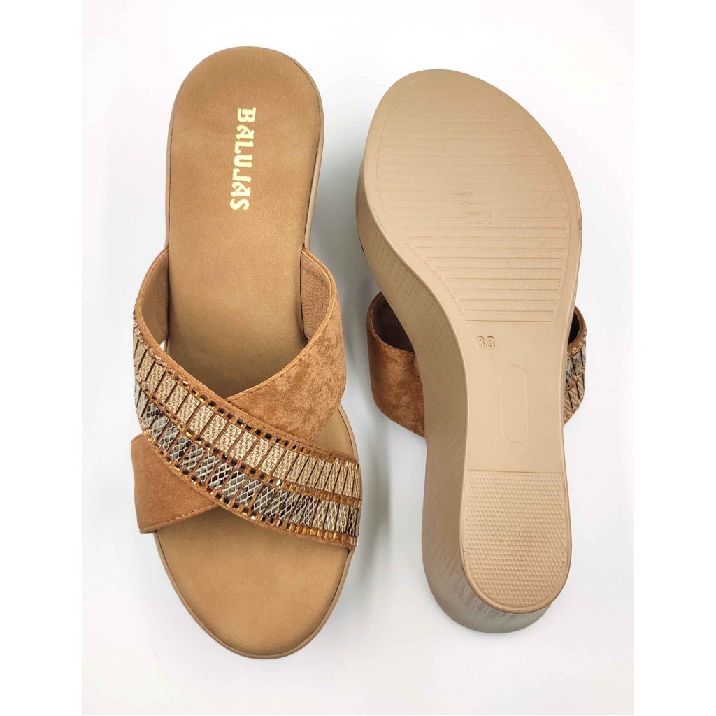 11964 Balujas Antic Wedge Heel Ladies Slippers