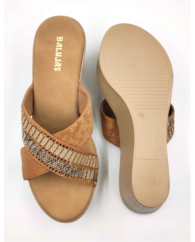 11964 Balujas Antic Wedge Heel Ladies Slippers