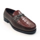 702-CROCO-03 Balujas Man's Brown Textured Moccasin