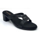 9118: Balujas Black Block Heel Slipper