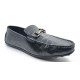 9209-CROCO Balujas Man's Black Textured Moccasin