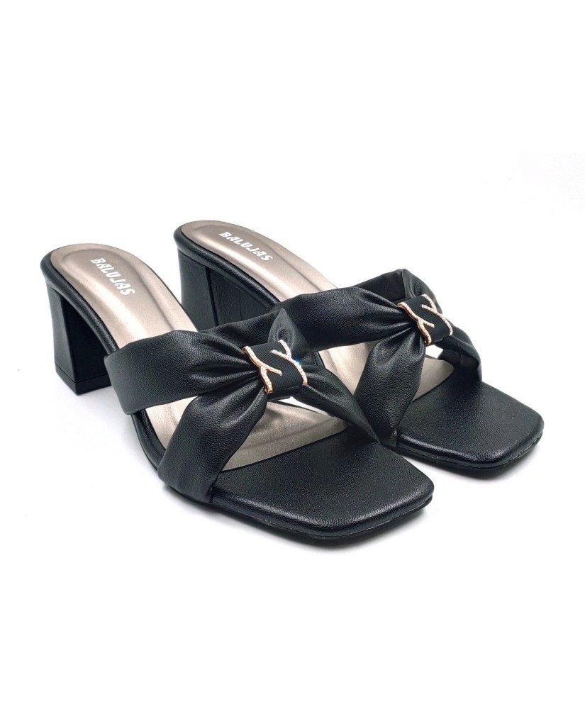 07238: Balujas Women's Black Block Heel Sandal